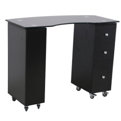 Alternative view of שולחן זכוכית 438G שחור
